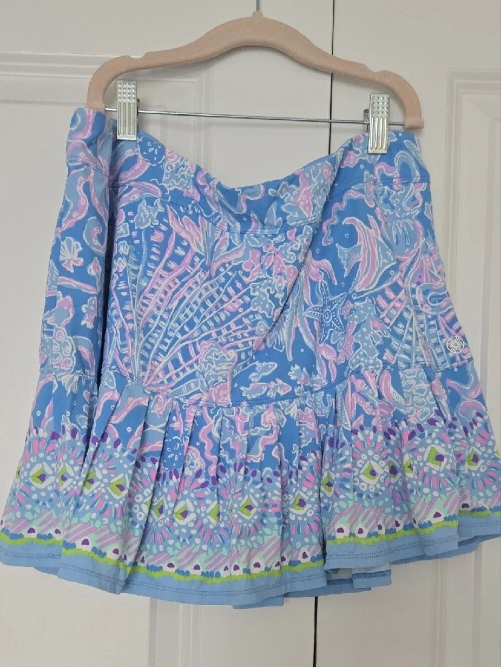 Lilly Pulitzer 🥰 Women's Blue & Lavender Printed Pleated Skirt